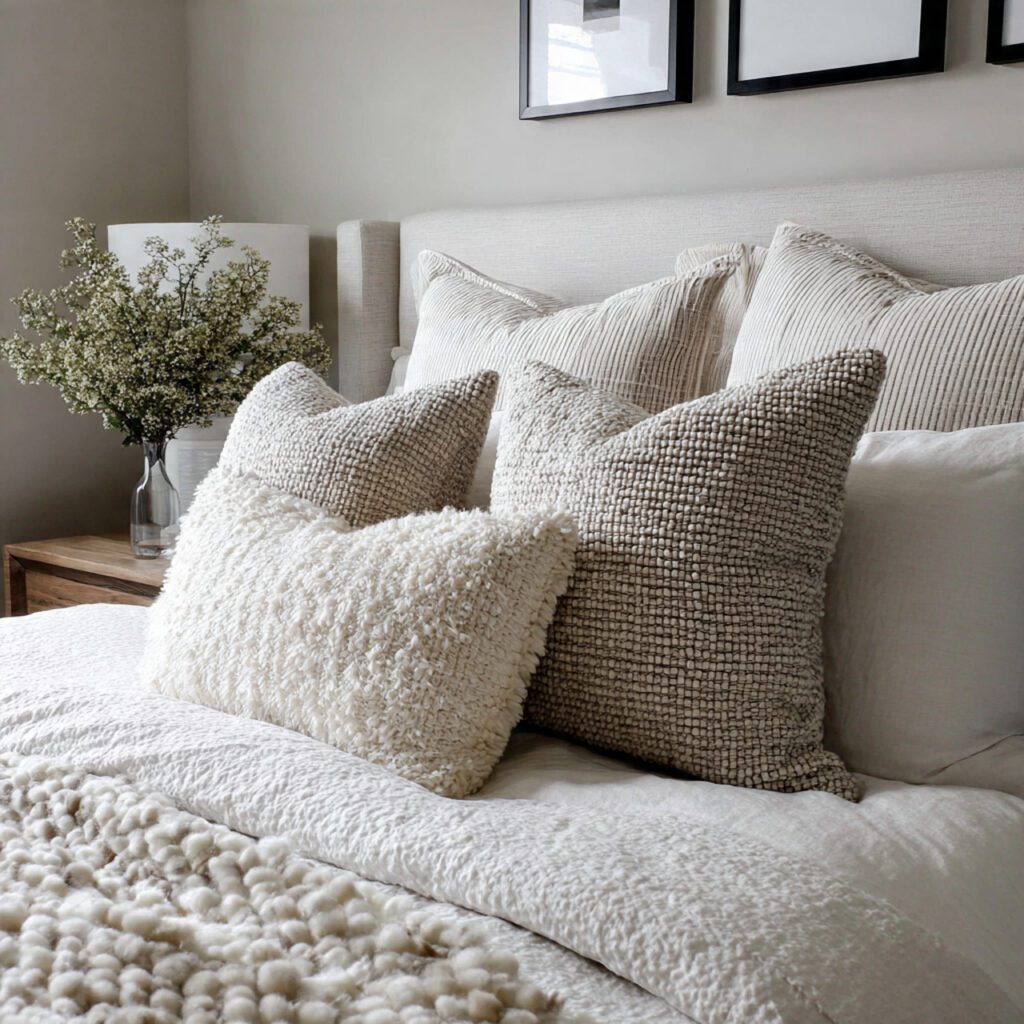 Neutral Layered Throw Pillows