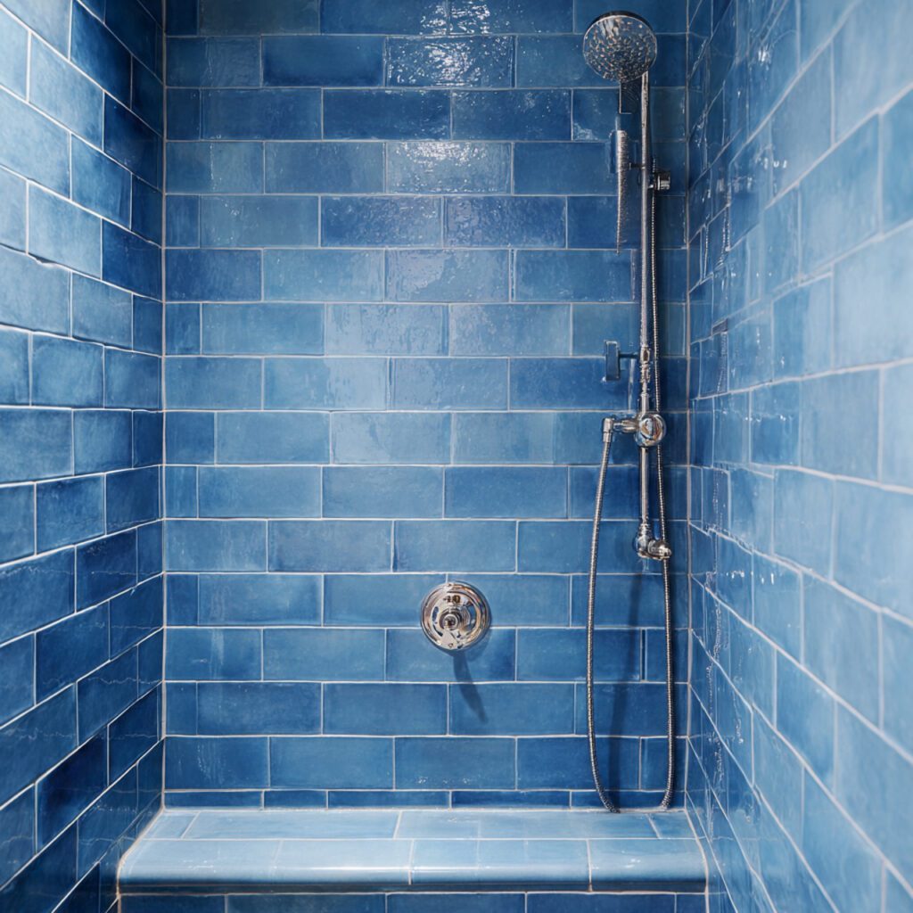 Blue Subway Tile Shower