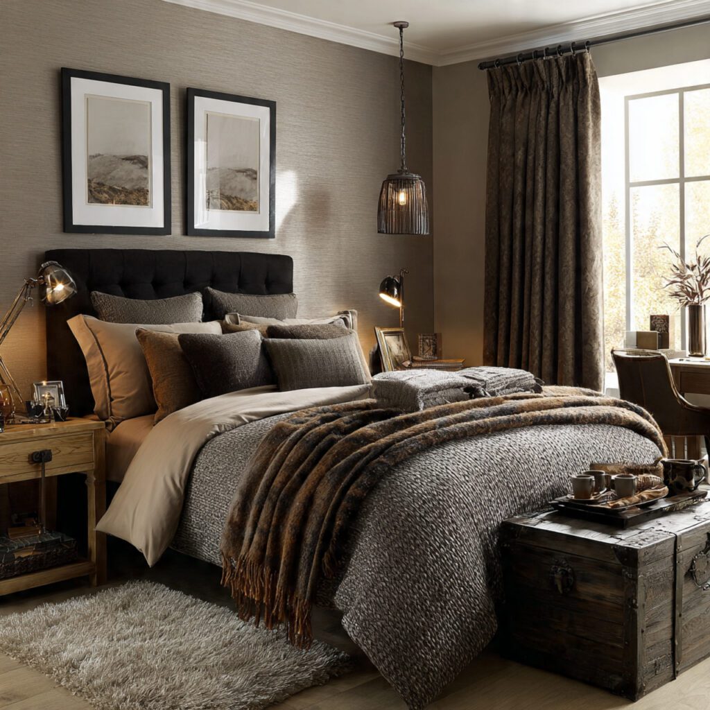 Brown Monochrome Bedroom