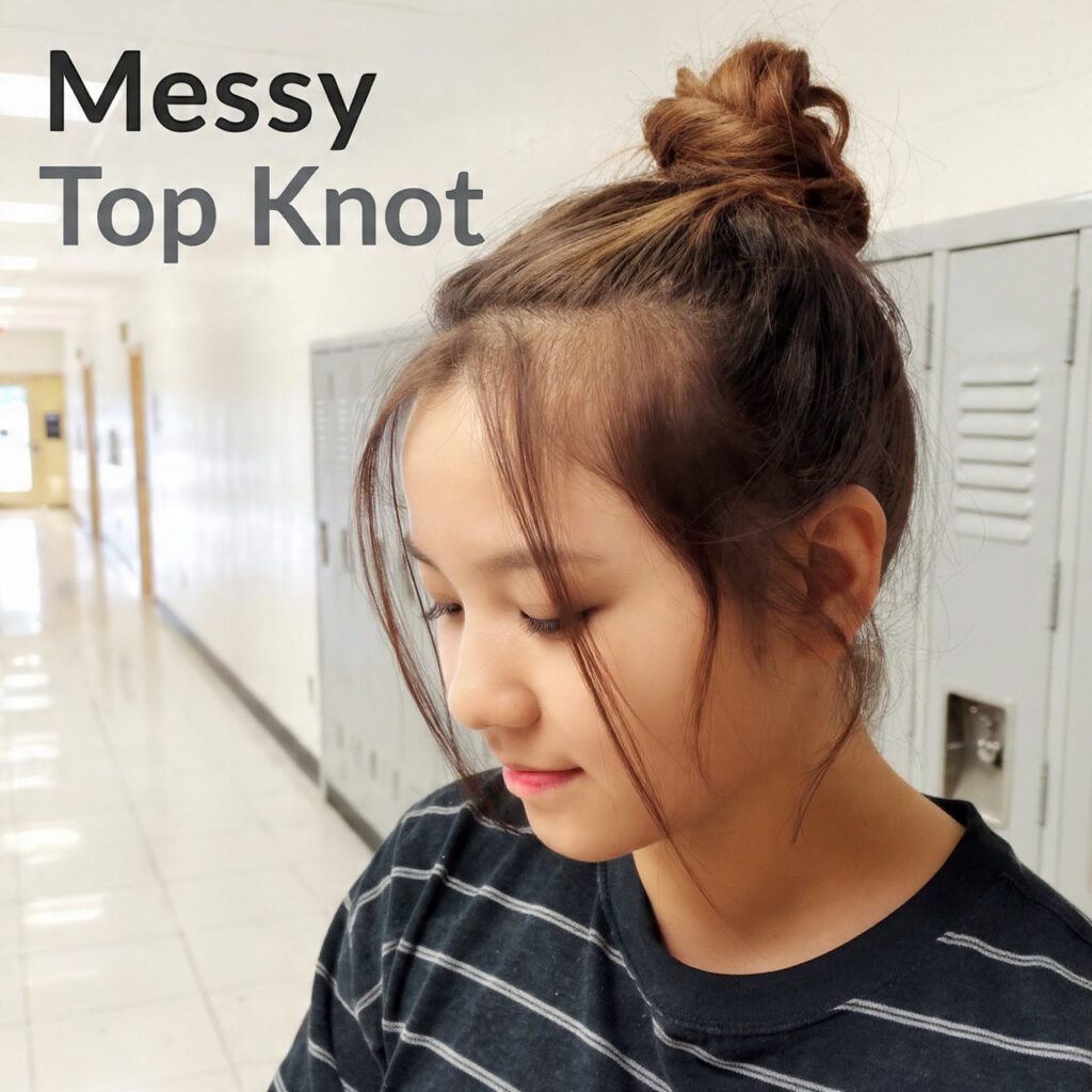 Messy Top Knot &ndash; Effortless & Trendy