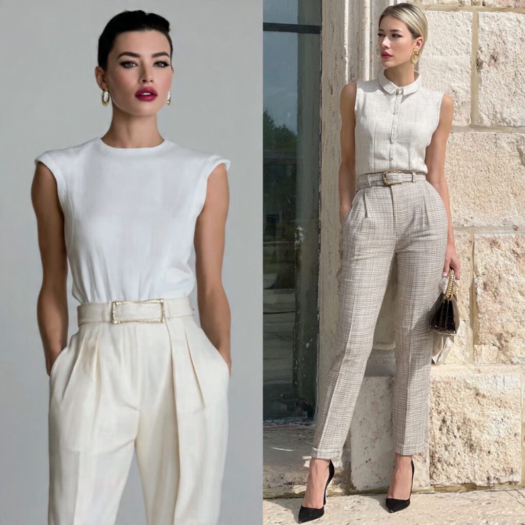 Chic Top with Tailored Trousers