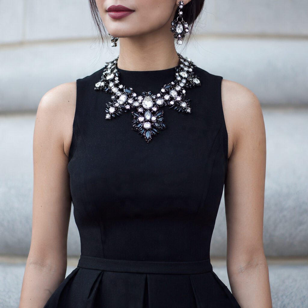 Little Black Dress with Bold Accessories