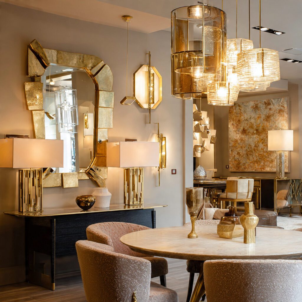 elevate the Room with Decorative Mirrors and Creative Lighting