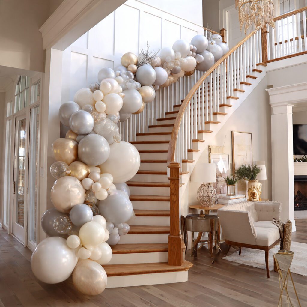 Staircase Balloon Garland Styling