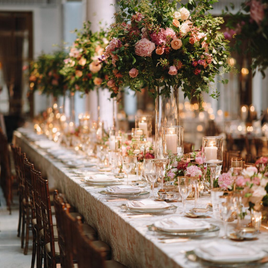 Florals for Reception Tables capes With Layers