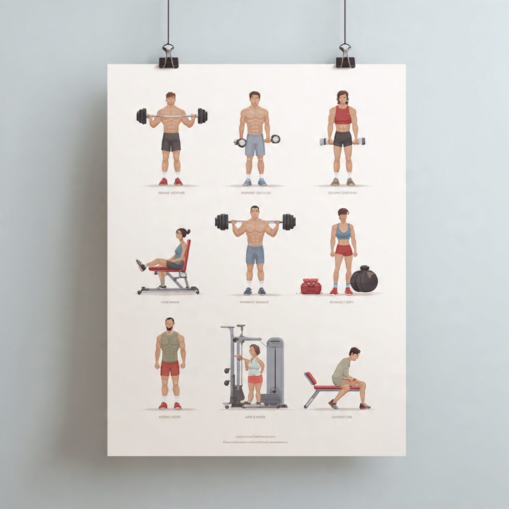 Illustrated Muscle Group Posters