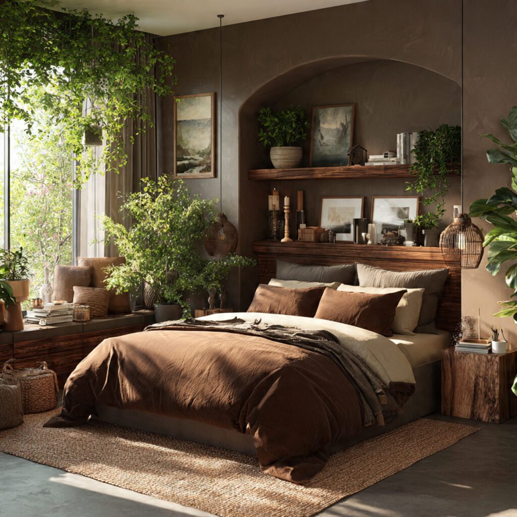 Brown Nature-Inspired Bedroom