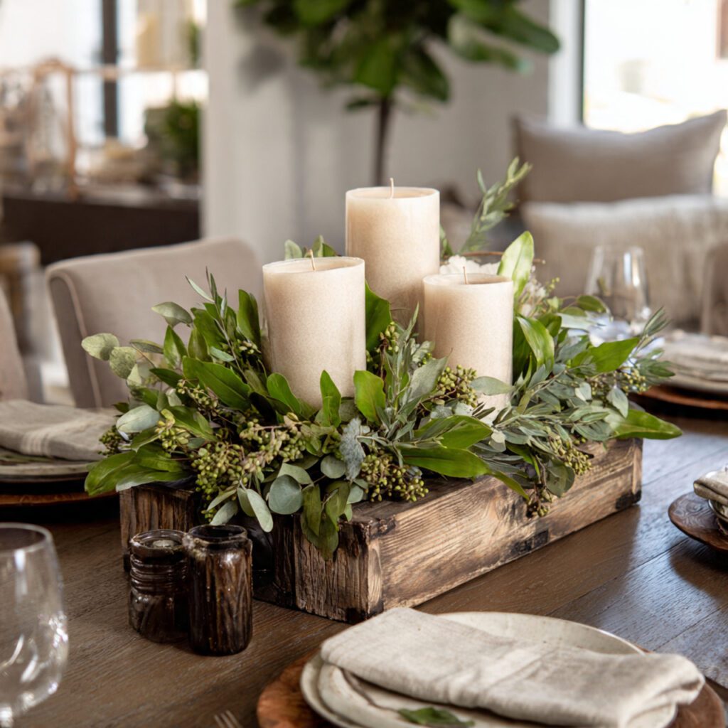 Neutral Valentine&rsquo;s Day Centerpiece