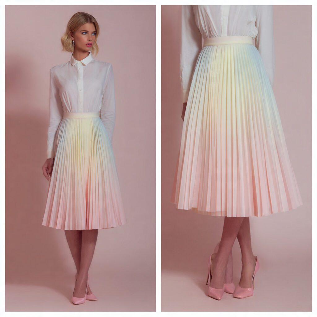 Pastel Pleated Skirt