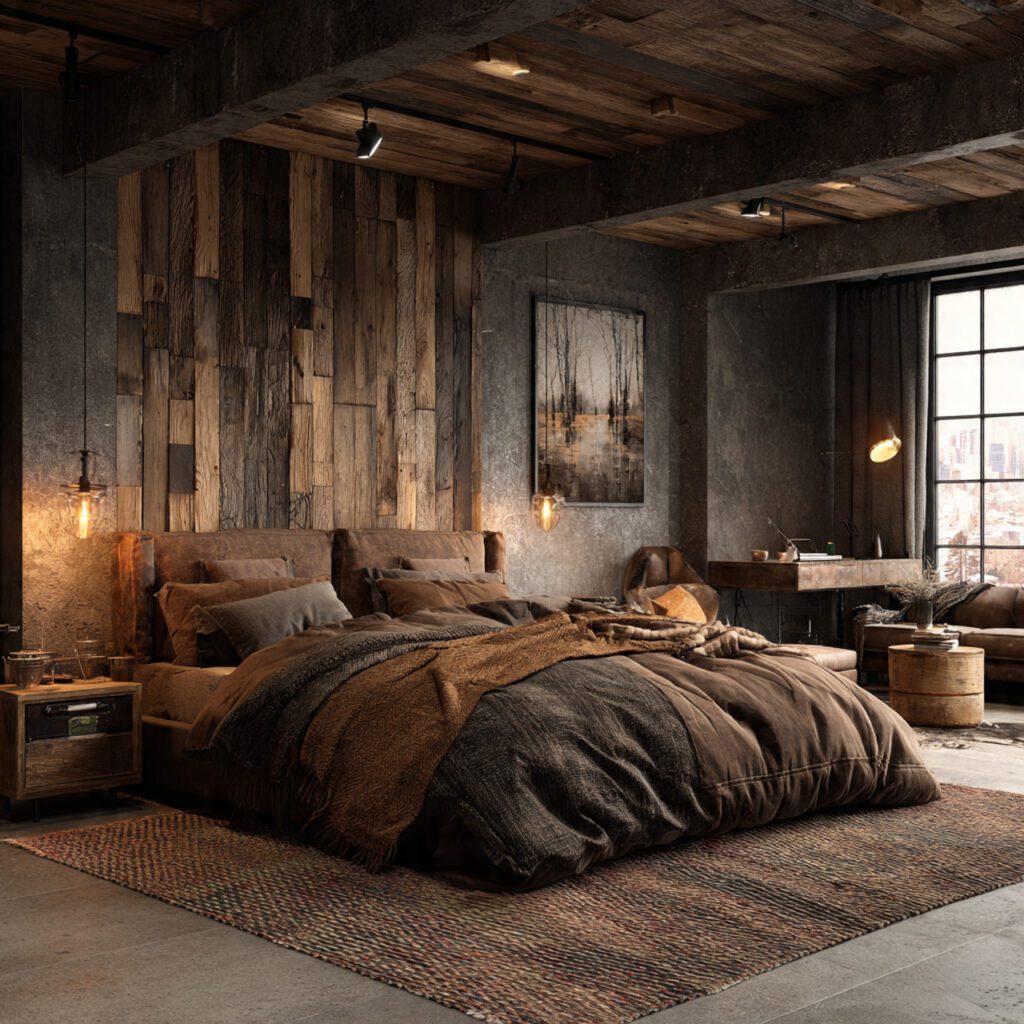 Rustic Brown Bedroom Style