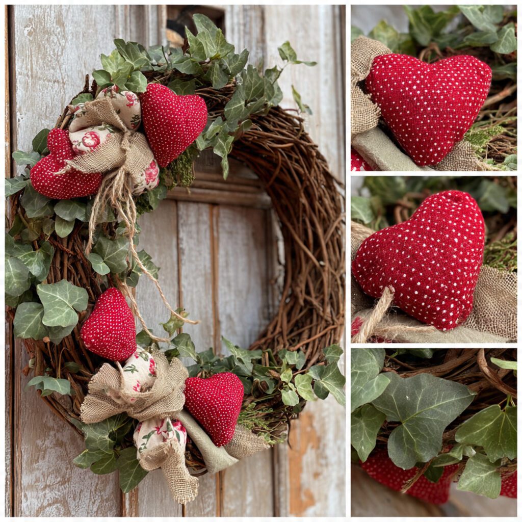 Rustic Farmhouse Valentine&rsquo;s Wreath