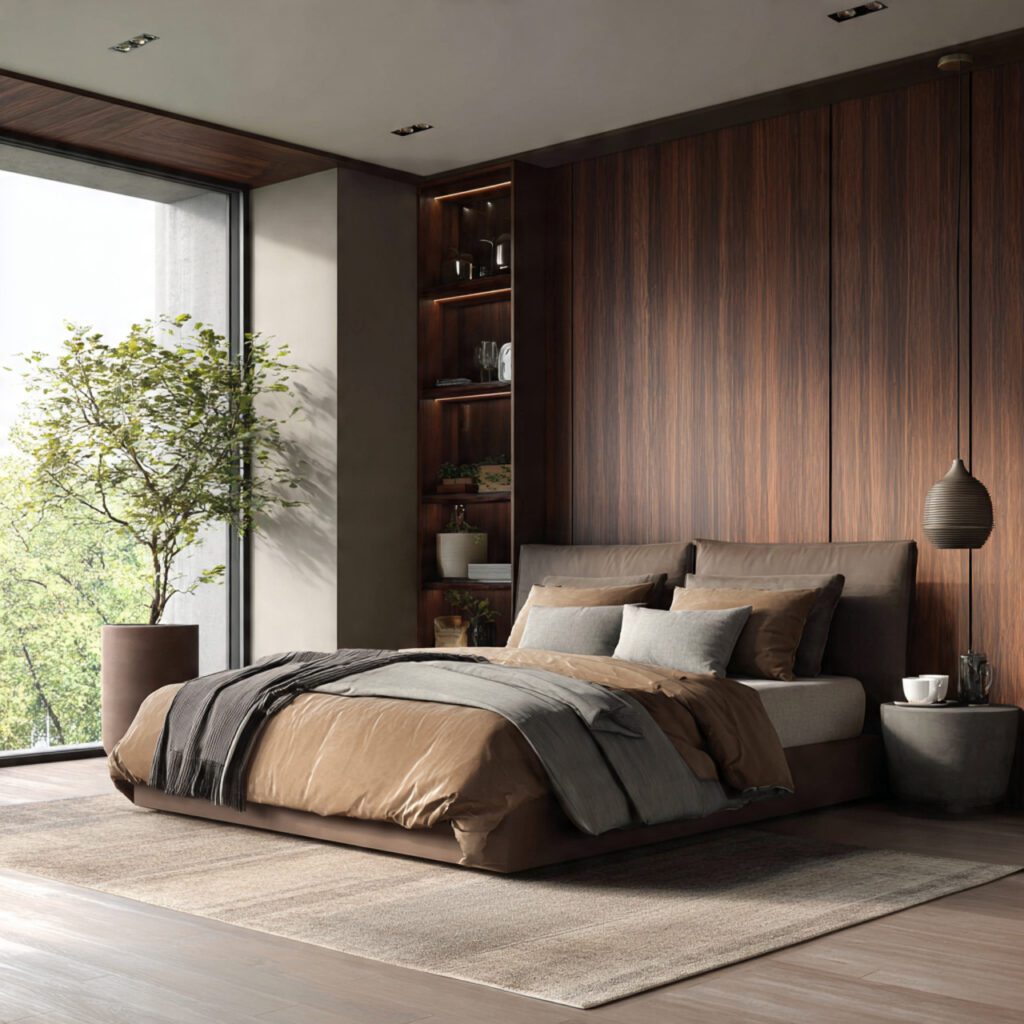 Modern Brown Bedroom Design