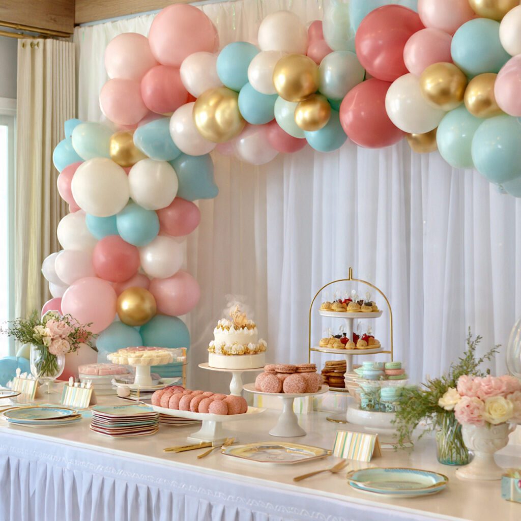 Table-Edge Balloon Garland Decor