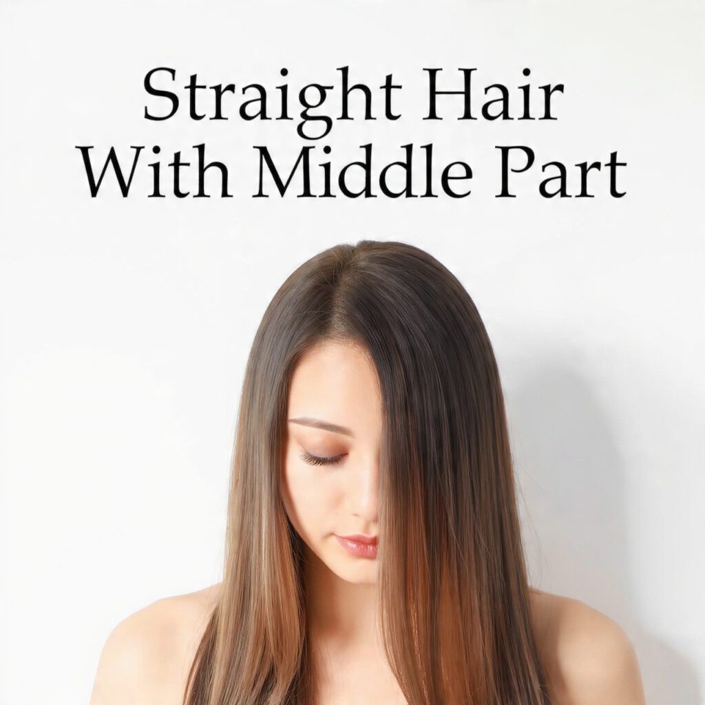 Simple Straight Hair With a Middle Part