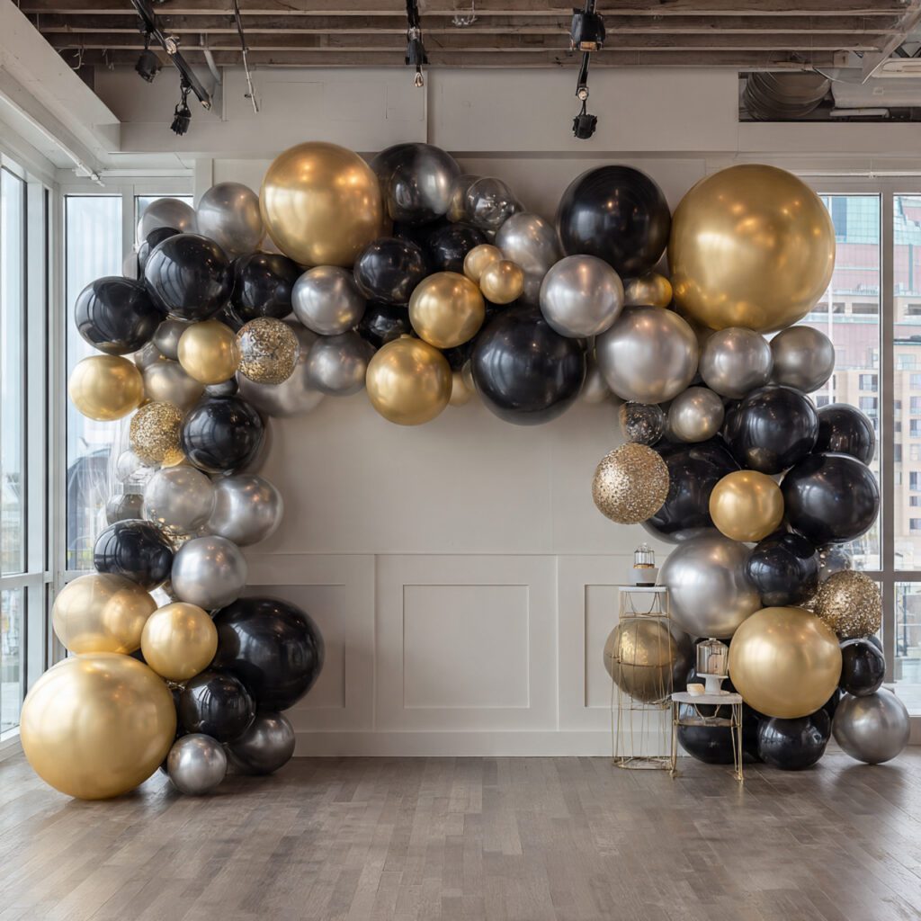 Wall-Mounted Balloon Garland Backdrop
