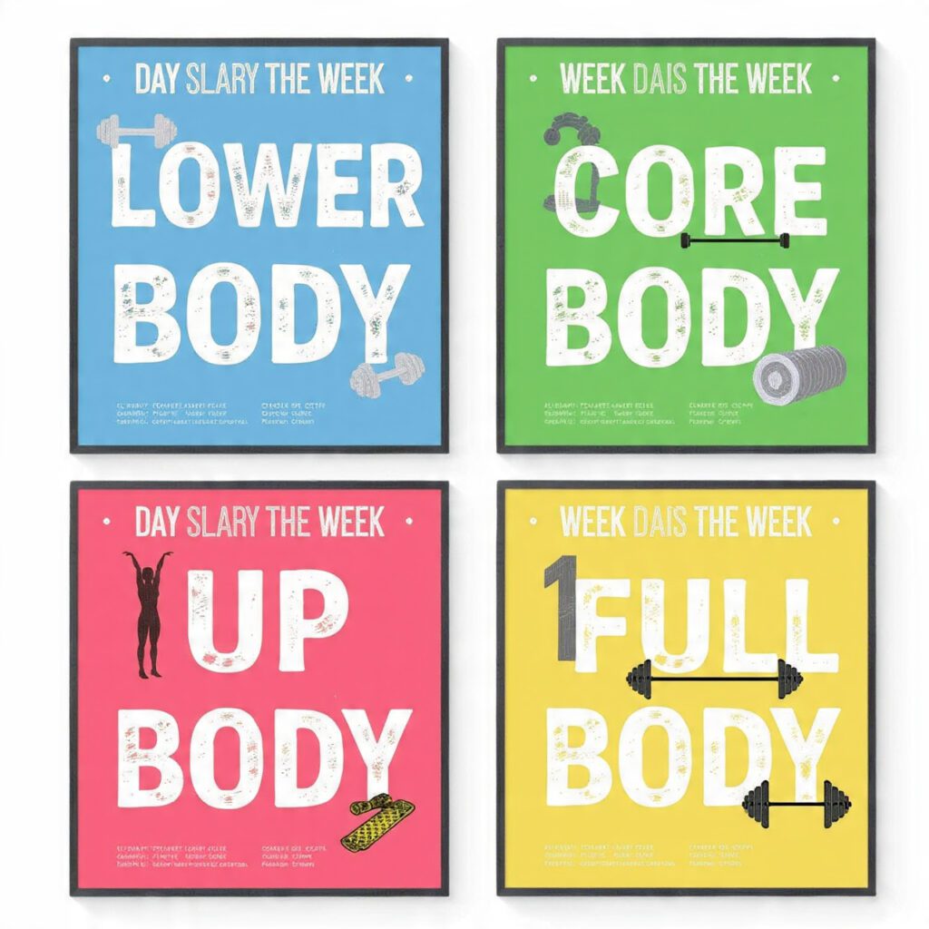 Weekly Toning Workout Schedule Posters