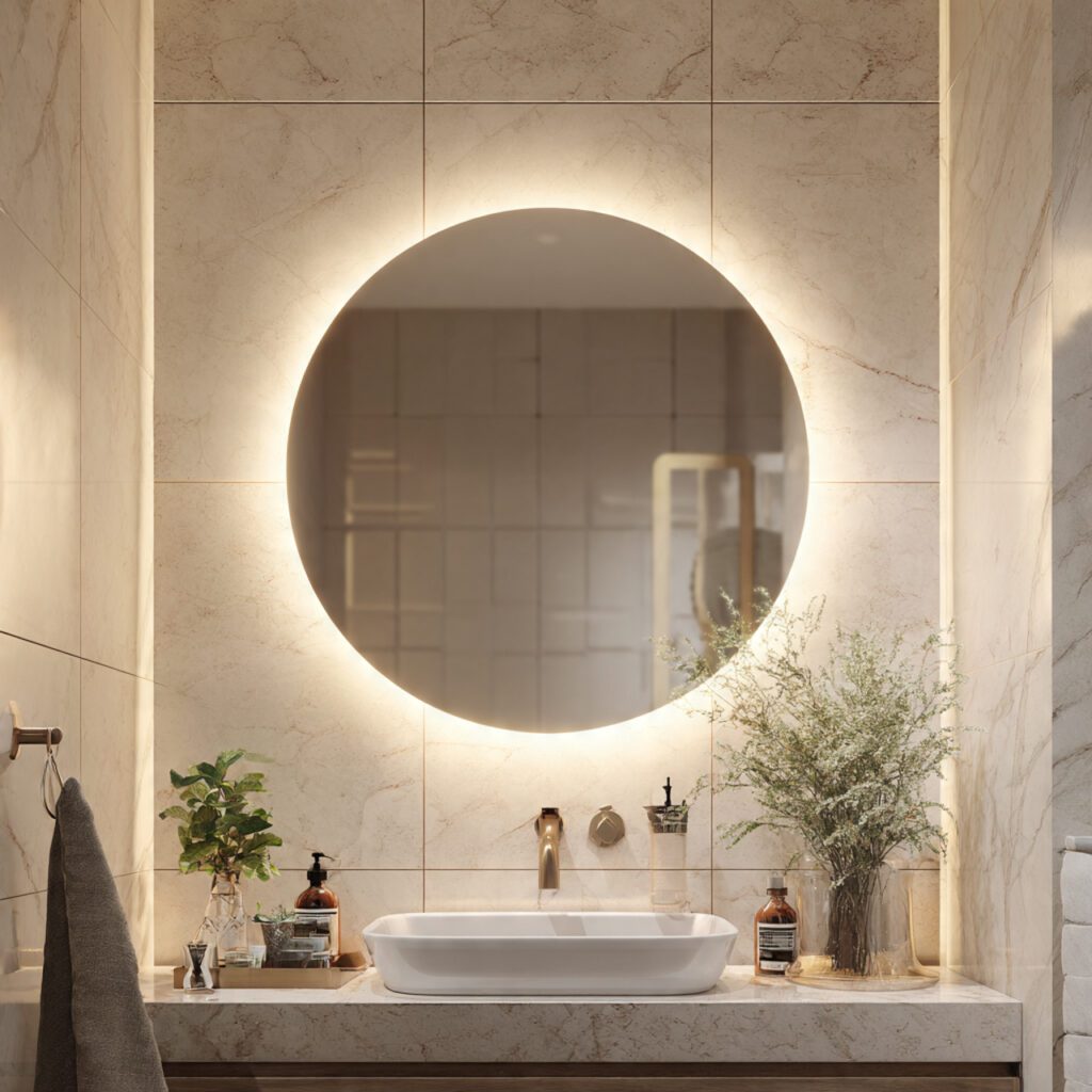 Trendy Mirror and Lighting Combination