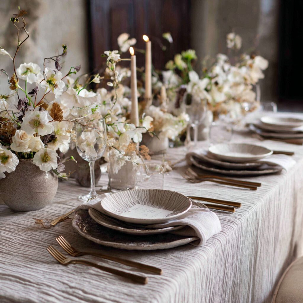 Luxurious Linen and Tablecloth Layers