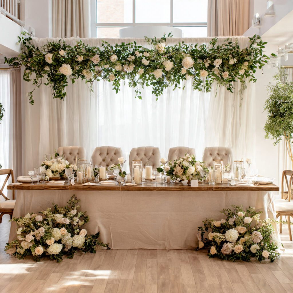 Floral-Focused Head Table Design