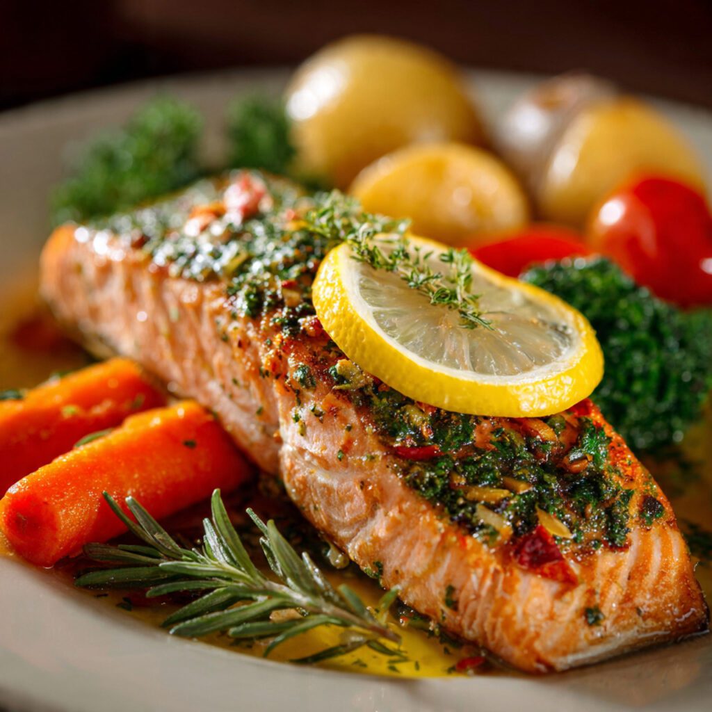 Baked Salmon with Lemon & Herbs