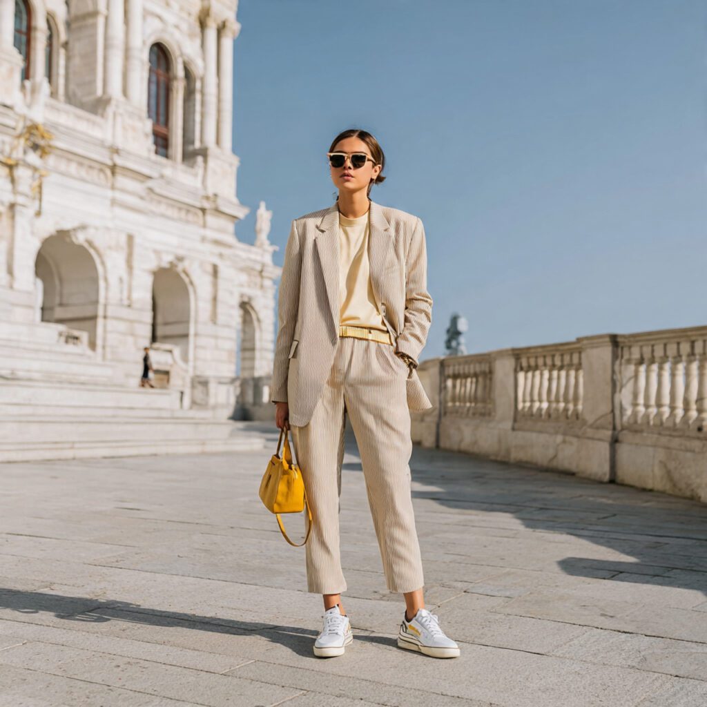 Blazer with Straight-Leg Trousers