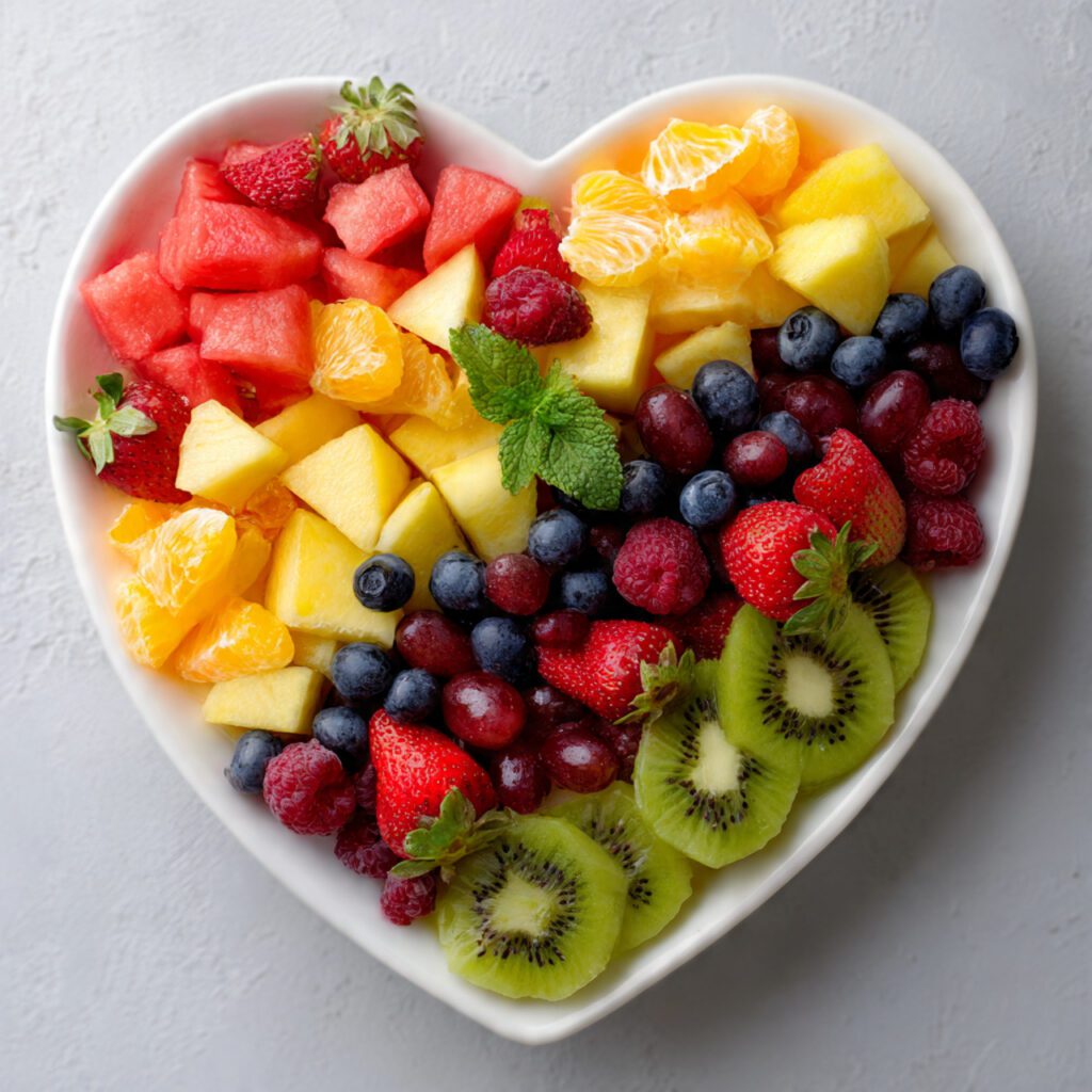 Heart-Shaped Fruit Salad