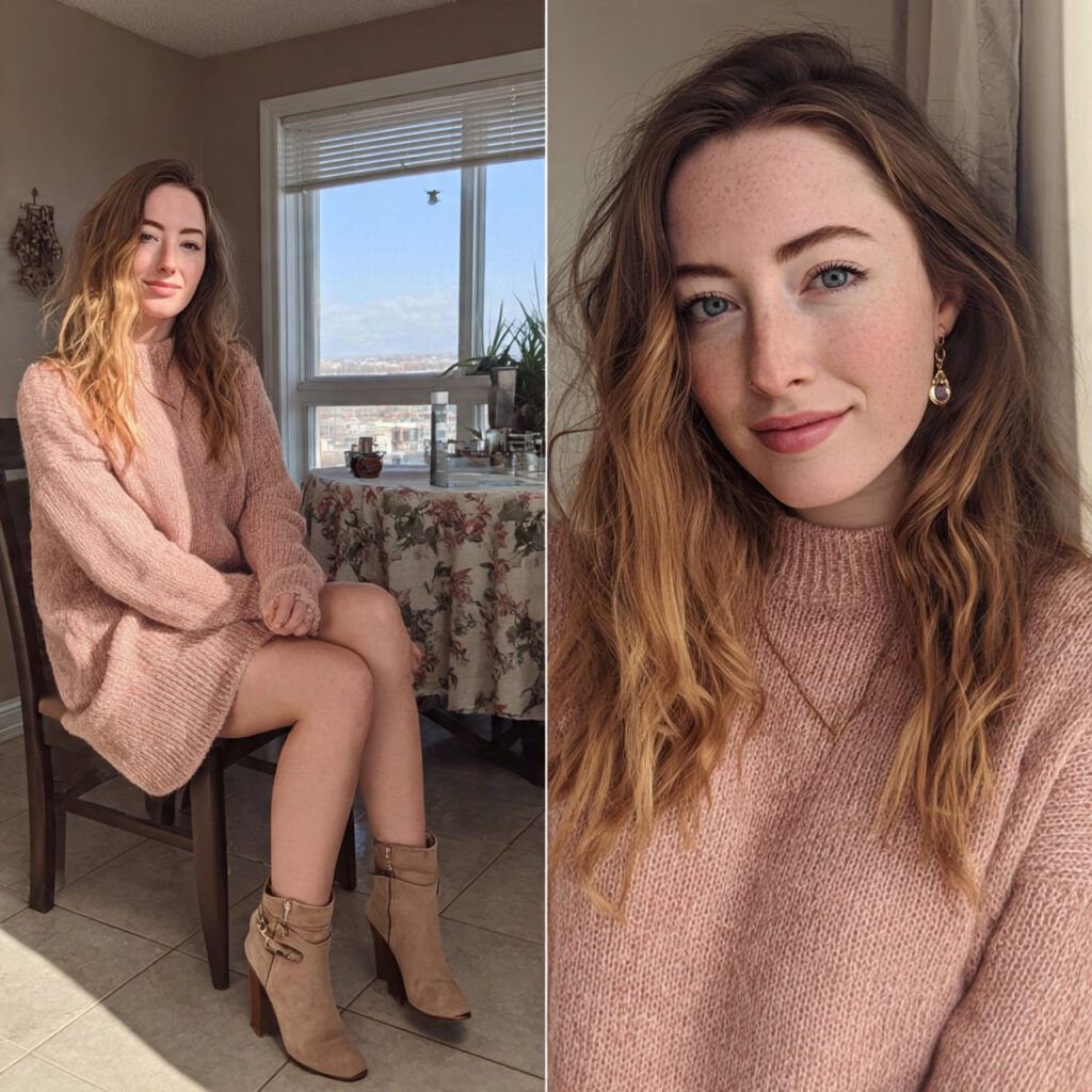 Soft Pink Sweater Dress