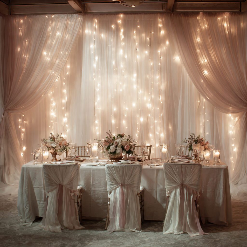 Draped Fabric Backdrop with Soft Lighting
