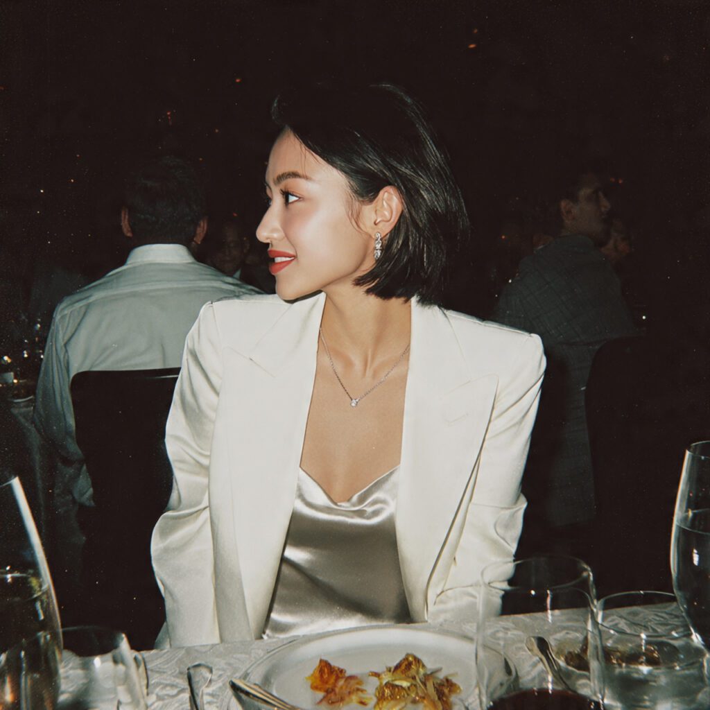 Chic Blazer with Satin Camisole