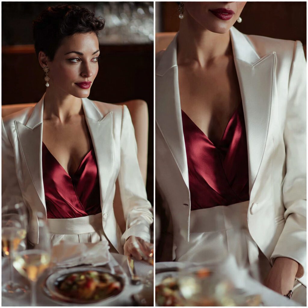 Chic Blazer with Silk Camisole