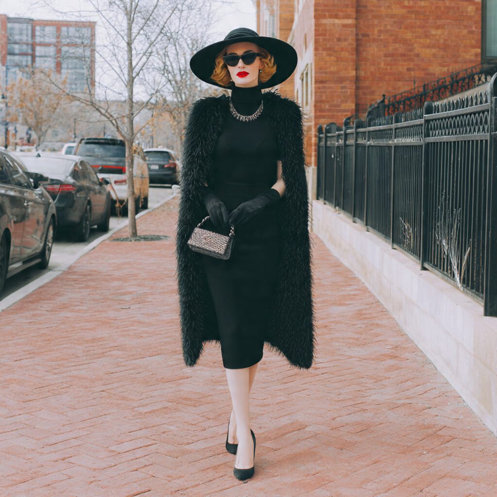 Little Black Dress With Eye-Catching Outerwear