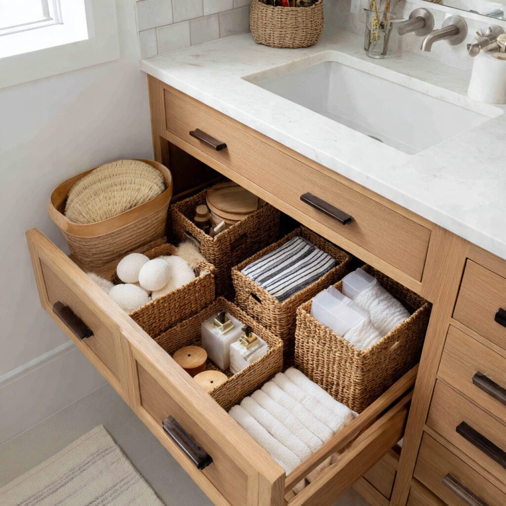 Minimal Vanity Styling with Hidden Storage