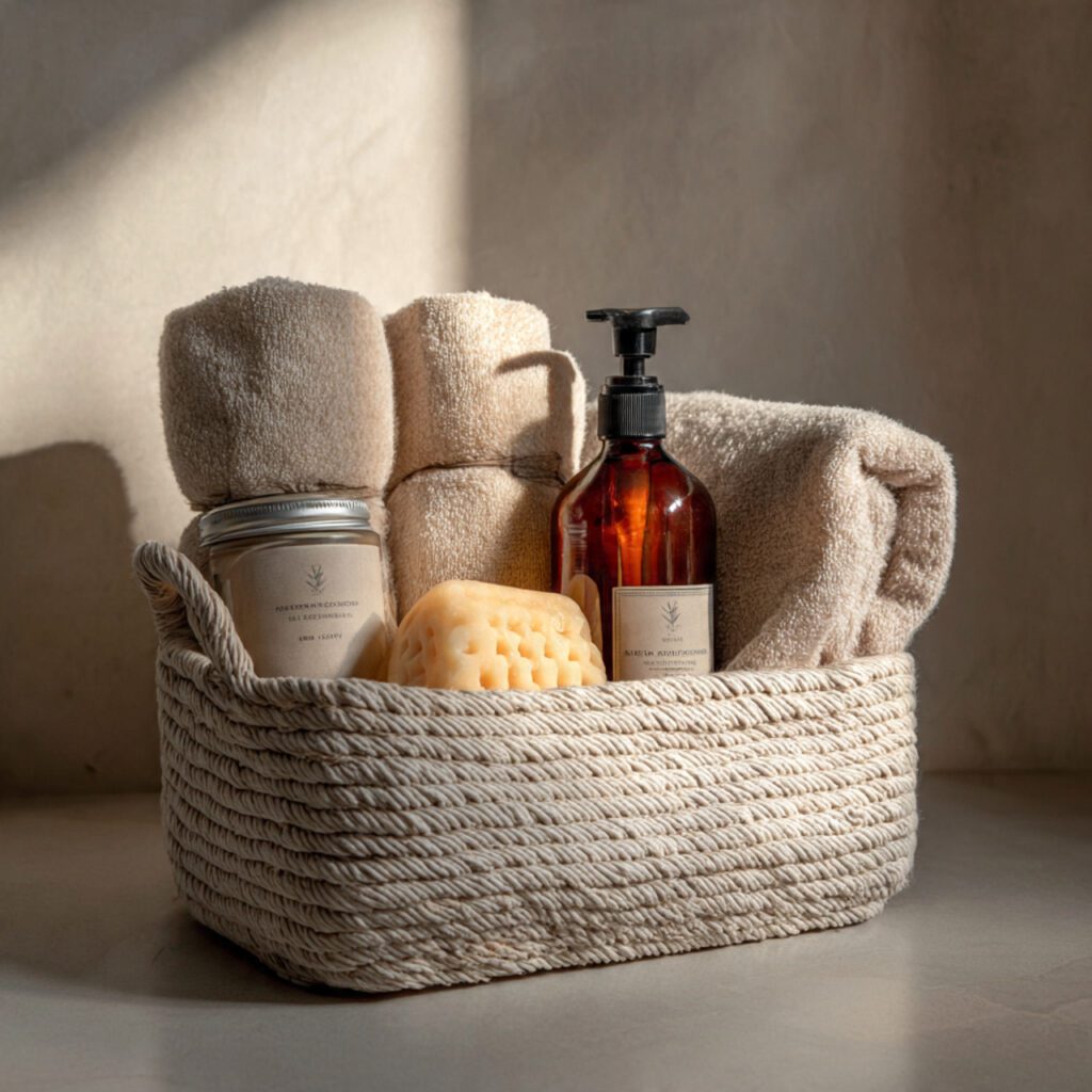 Neutral Luxury Self-Care Gift Basket