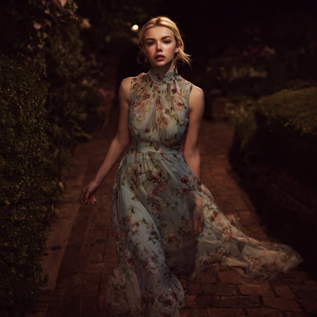 Floral Midi Dress with Ruffles