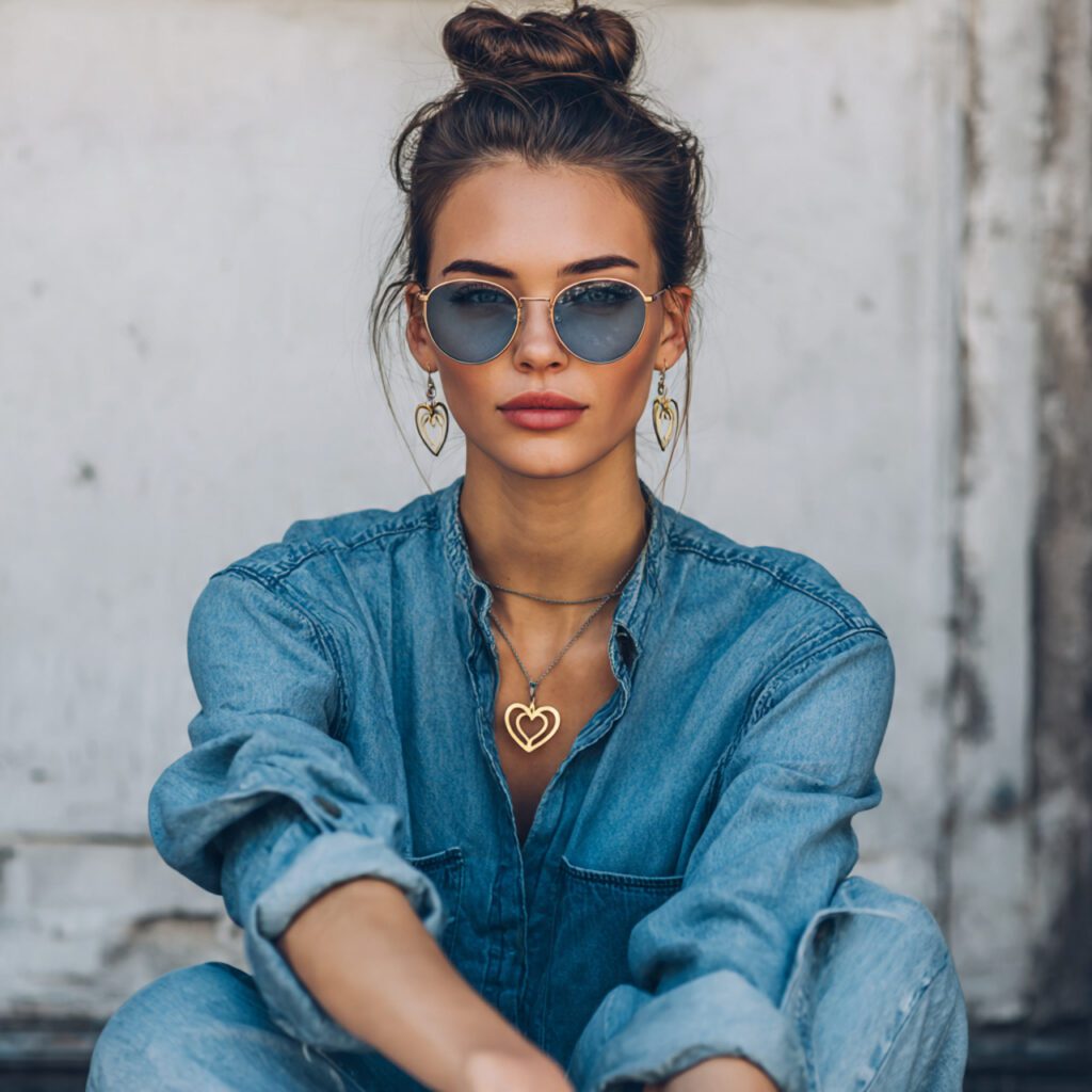 Casual Denim Look with Valentine Accessories