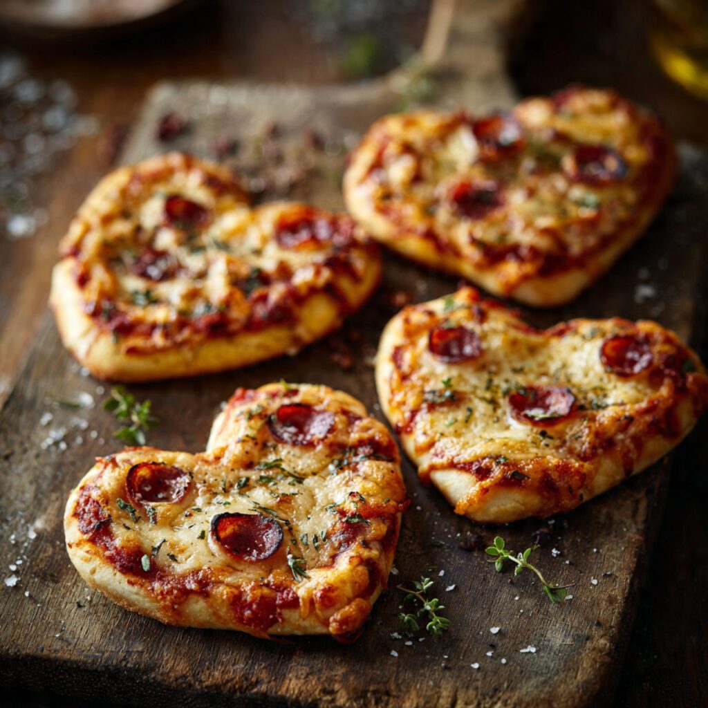 Heart-Shaped Mini Pizzas