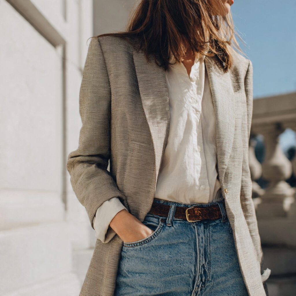 Relaxed Blazer with Denim