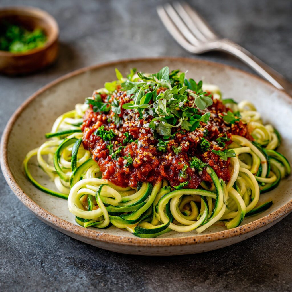 Zucchini Noodles with Simple Tomato Sauce