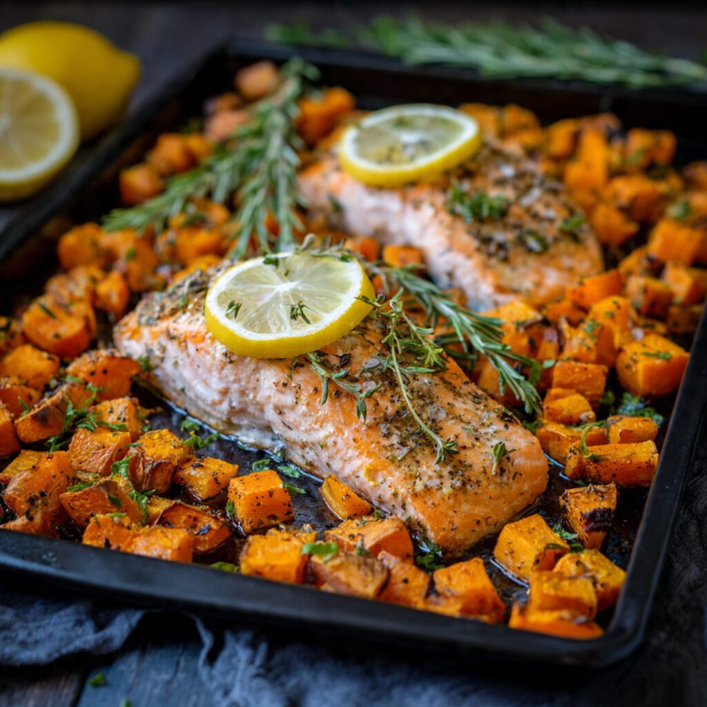 Baked Salmon & Sweet Potatoe