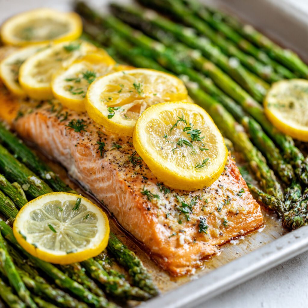 Baked Salmon with Lemon & Asparagus