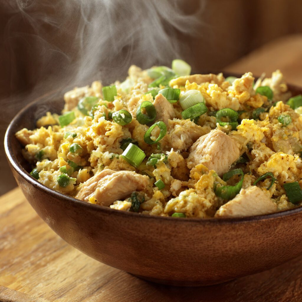 Cauliflower Fried &ldquo;Rice&rdquo; with Chicken