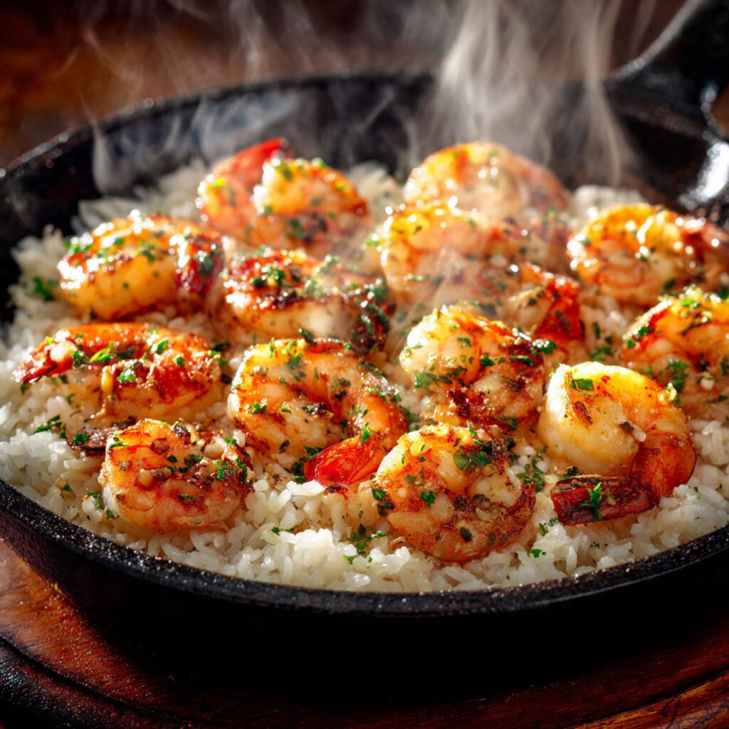Garlic Butter Shrimp with Rice