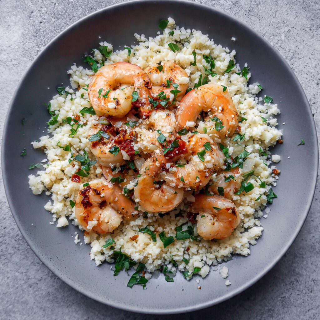 Garlic Shrimp with Cauliflower Rice