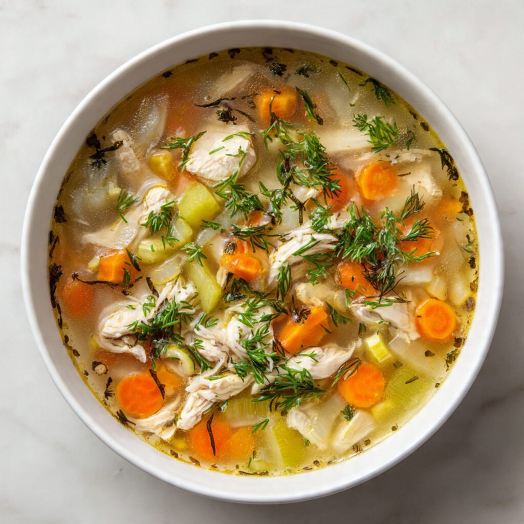 Lemon Garlic Chicken Soup