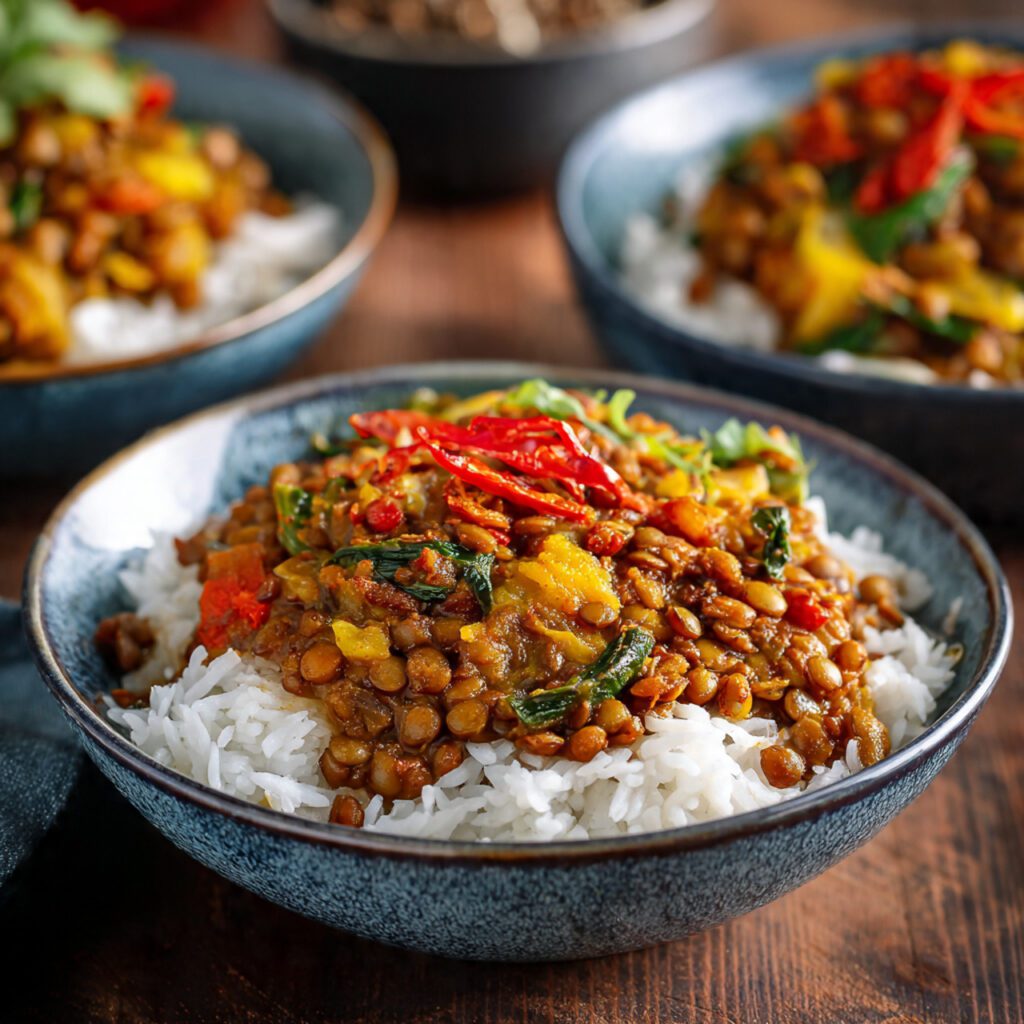 Lentil & Vegetable Curry with Rice