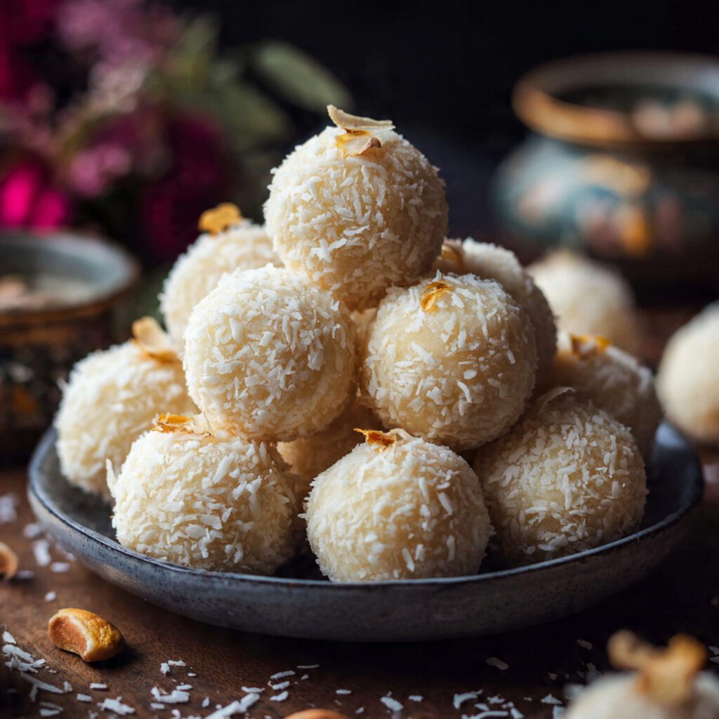 No Bake Coconut Ladoo
