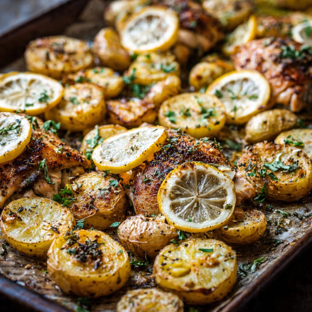  One-Pan Lemon Garlic Chicken & Potatoes