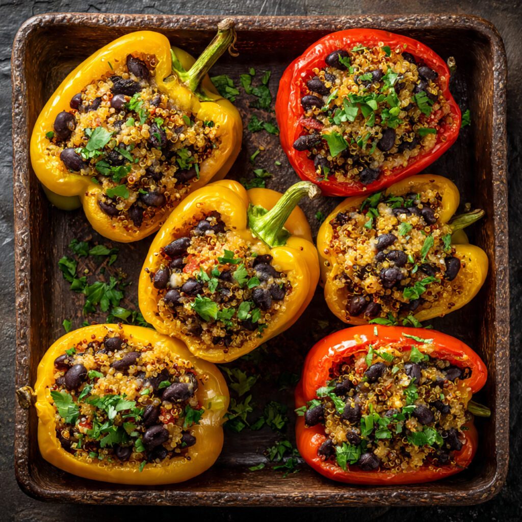 Quinoa & Black Bean Stuffed Peppers