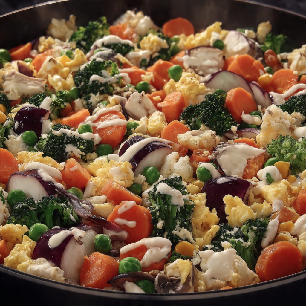 Veggie & Egg Scramble with Whole Grain Toast