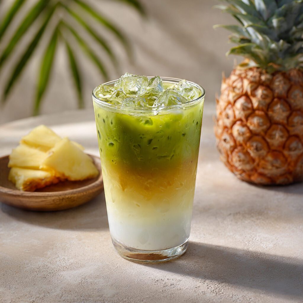 Iced Pineapple Matcha Drink